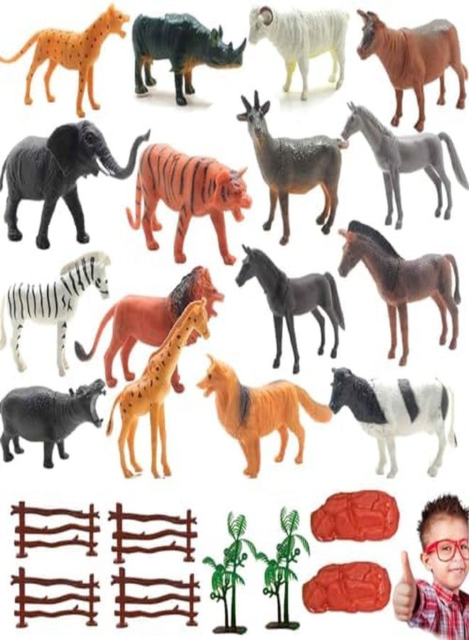 Mallexo مجموعة ألعاب حيوانات المزرعة الواقعية من ماليكسو للأطفال، 32 قطعة، مصنوعة من مادة PVC عالية الجودة، تتضمن مجسمات لحيوانات أليفة متنوعة، مناسبة للأطفال، متوسطة الحجم، هدية مثالية لأعياد الميلاد، مجموعة ألعاب حيوانات برية كرتونية مستوحاة من أجواء سفاري الغابة (مزرعة الغابة). - Image 1